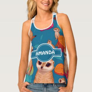 Meerkat Rainbow Colorful Personalized Pattern Tank Top