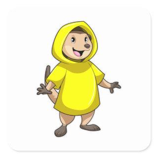 Meerkat with Raincoat Square Sticker