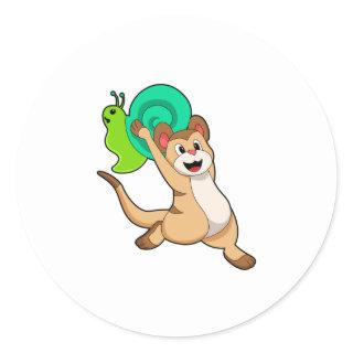 Meerkat with Snail.PNG Classic Round Sticker