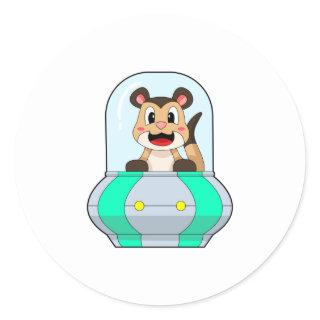Meerkat with Submarine Classic Round Sticker