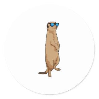 Meerkat with Sunglasses Classic Round Sticker