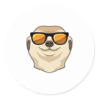 Meerkat with Sunglasses Classic Round Sticker