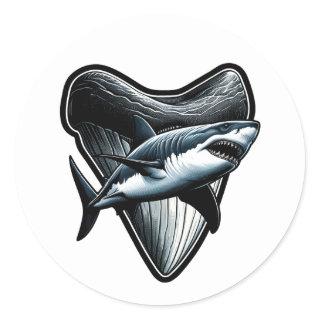 Megalodon Tooth Classic Round Sticker