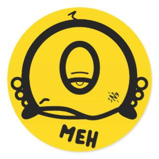 Meh (& the cool round thing with one eye) classic round sticker