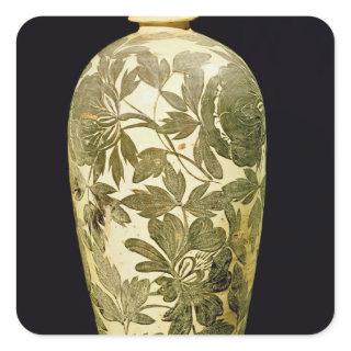 Mei P'ing vase with a black floral decoration Square Sticker