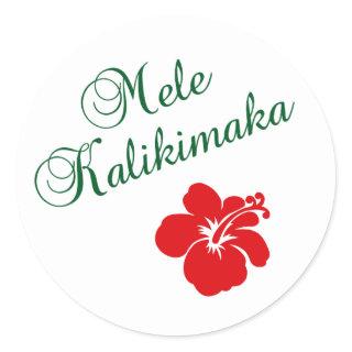 Mele Kalikimaka Classic Round Sticker