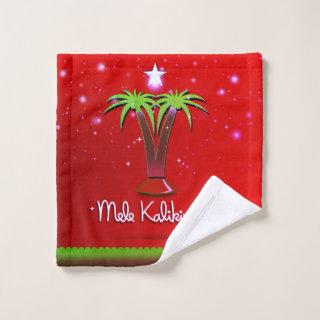 Mele Kalikimaka Palm Tree for Xmas Bath Towel Set