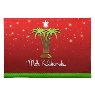 Mele Kalikimaka Palm Tree for Xmas Cloth Placemat
