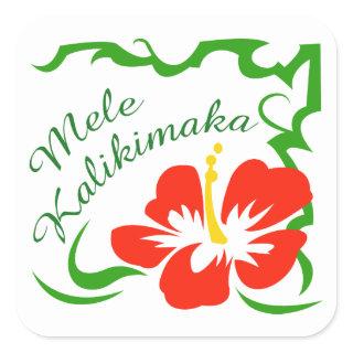 Mele Kalikimaka Square Sticker