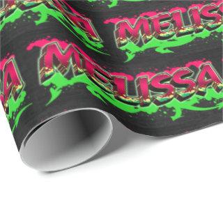 Melissa First name name Graffiti red green