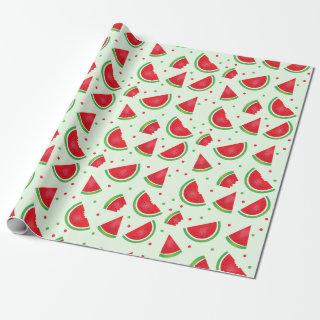 Melon Watermelon Fruit Pattern Summer Light Green