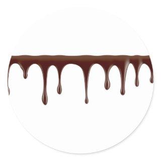 Melted chocolate classic round sticker