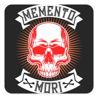 Memento Mori Skull Your time will come Square Sticker