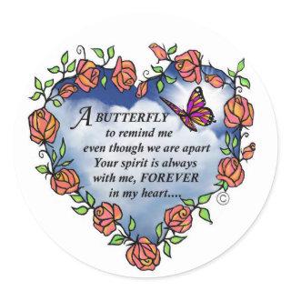 Memorial Butterfly Poem Classic Round Sticker