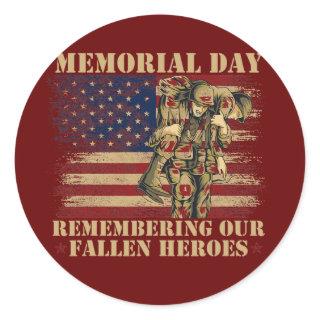 Memorial Day Remembering our Fallen Heroes Classic Round Sticker