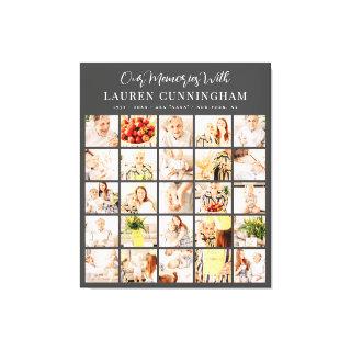 Memorial Simple Modern Minimalist 25 Photo Collage Canvas Print