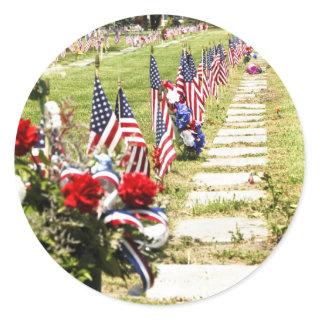 Memorial / Veterans Day Tribute Classic Round Sticker