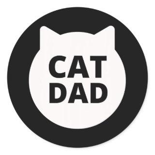 Mens Cute Cat Dad Fathers Day Kitty Daddy Kitten Classic Round Sticker