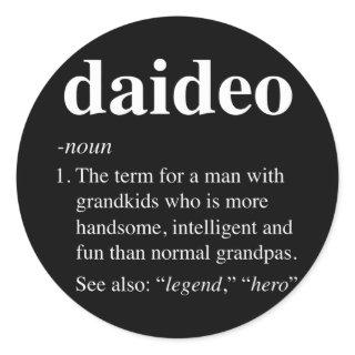 Mens Daideo Definition Funny Noun Grandpa Defined Classic Round Sticker