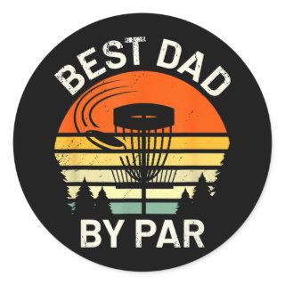 Mens Disk Golf Dad Best Dad By Par Father's Day Classic Round Sticker