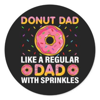 Mens Donut Dad Like A Regular Dad Donuts Lover Classic Round Sticker