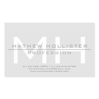 Men's Monogrammed, Grey Business Rectangular Sticker