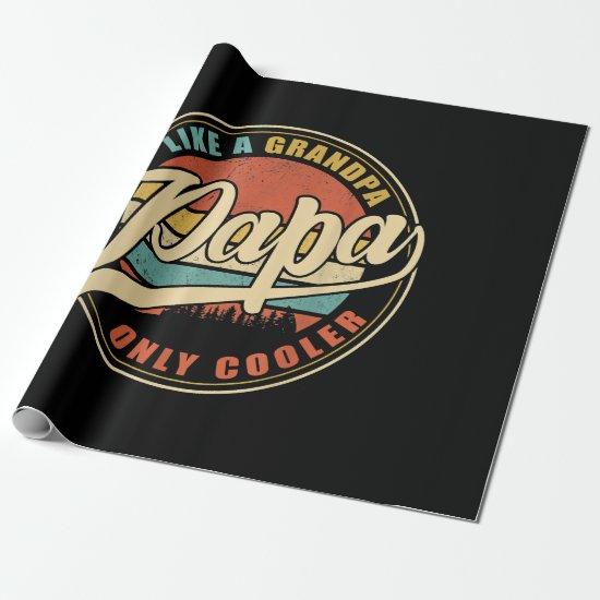 Mens PAPA like a Grandpa ONLY COOLER Funny Dad Pap