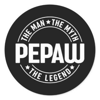 Mens Pepaw The Man The Myth The Legend Father's Classic Round Sticker