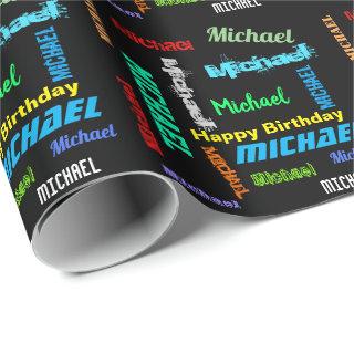 Men's Personalize Repeating NAME Happy Birthday