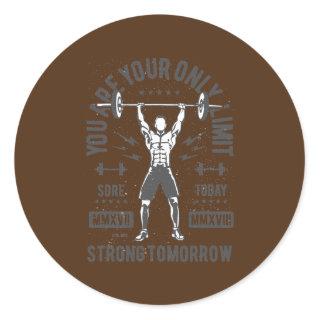Mens You Are Your Limit Wrestling Lover Top Classic Round Sticker