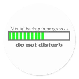mental backup classic round sticker