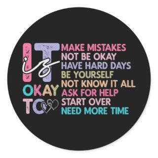 Mental Health Awareness &amp; Brain Illness T-shir Classic Round Sticker