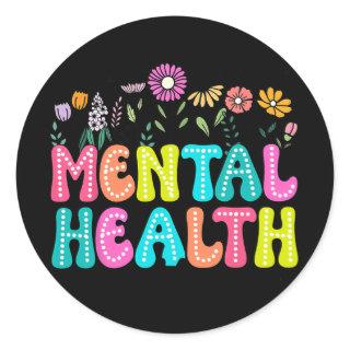 Mental Health Matters Awareness Human Brain Illnes Classic Round Sticker