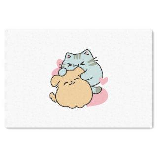 Meow & Woof Perfect Together - Cute Cat and Dog Tissue Paper
