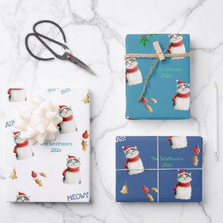 Meowy Cat Cute Personalized Christmas  Sheets