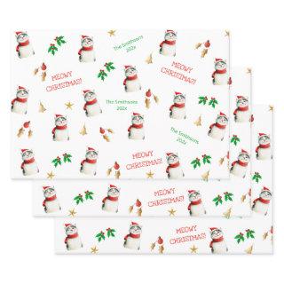 Meowy Cat Personalized Cute Christmas  Sheets
