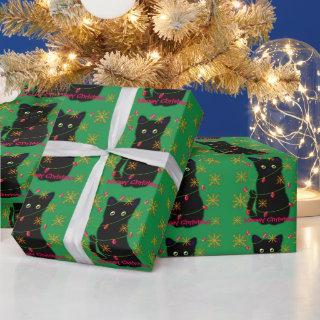 Meowy Christmas | cat lover gift | black cat
