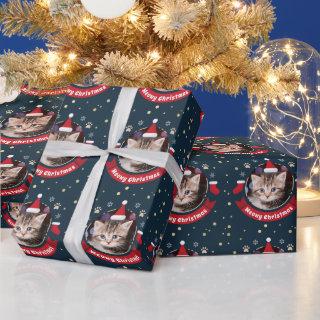 Meowy Christmas Cute Custom Pet Cat Photo  Holiday