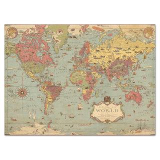 Mercator Map of the World  Tissue Paper