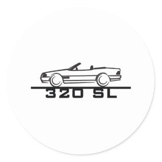 Mercedes 320 SL Type 129 Classic Round Sticker