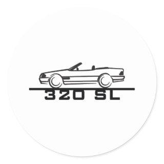 Mercedes 320 SL Type 129 Classic Round Sticker