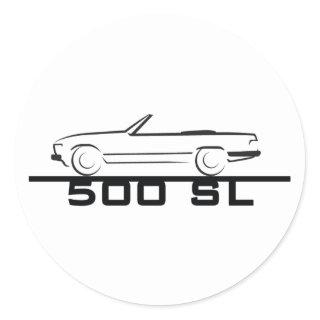 Mercedes 500 SL Type 107 Classic Round Sticker