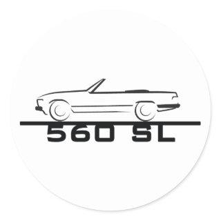 Mercedes 560 SL Type 107 Classic Round Sticker