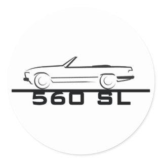 Mercedes 560 SL Type 107 Classic Round Sticker