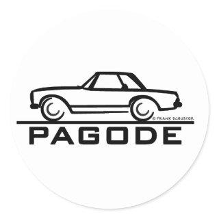 Mercedes SL Pagode with Script Classic Round Sticker