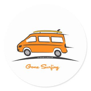 Mercedes Sprinter Gone Surfing Classic Round Sticker