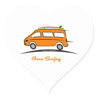 Mercedes Sprinter Gone Surfing Heart Sticker