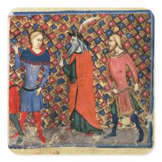 Merlin tutoring Arthur Square Sticker