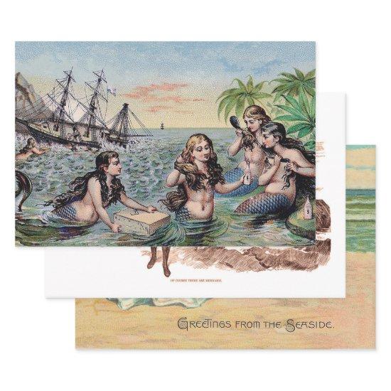 Mermaid Antique Magic Nautical Ocean  Sheets