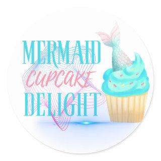 Mermaid cupcake delight vibes squad classic round sticker